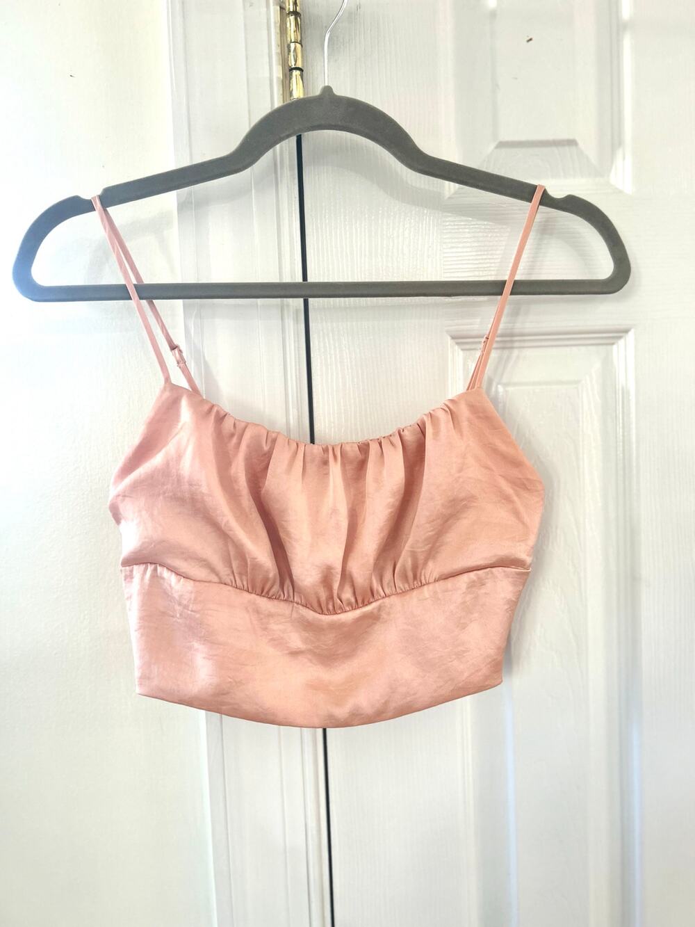 Wilfred Sonnet Blush Pink Satin Cropped Camisole Bralette